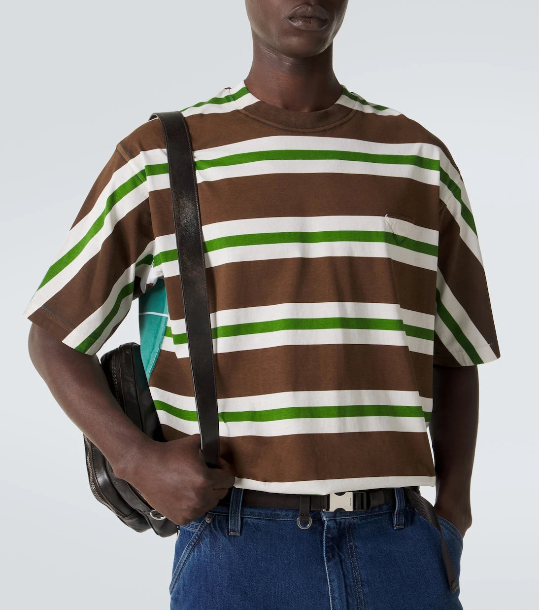 Prada - Striped cotton jersey T-shirt