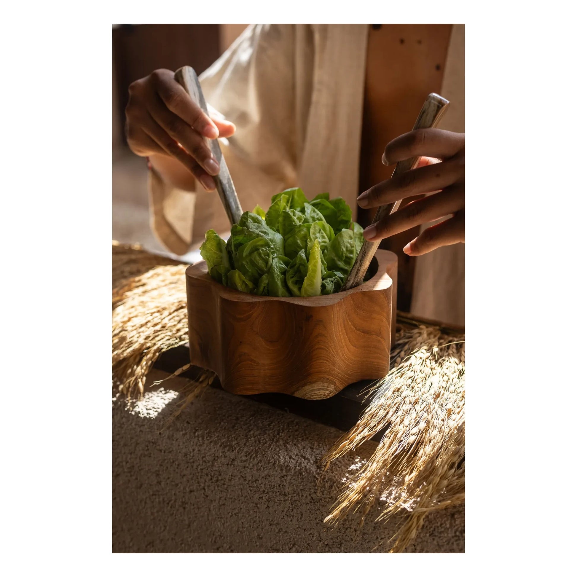 Woodmata - Teak bowl Fleur | Teak