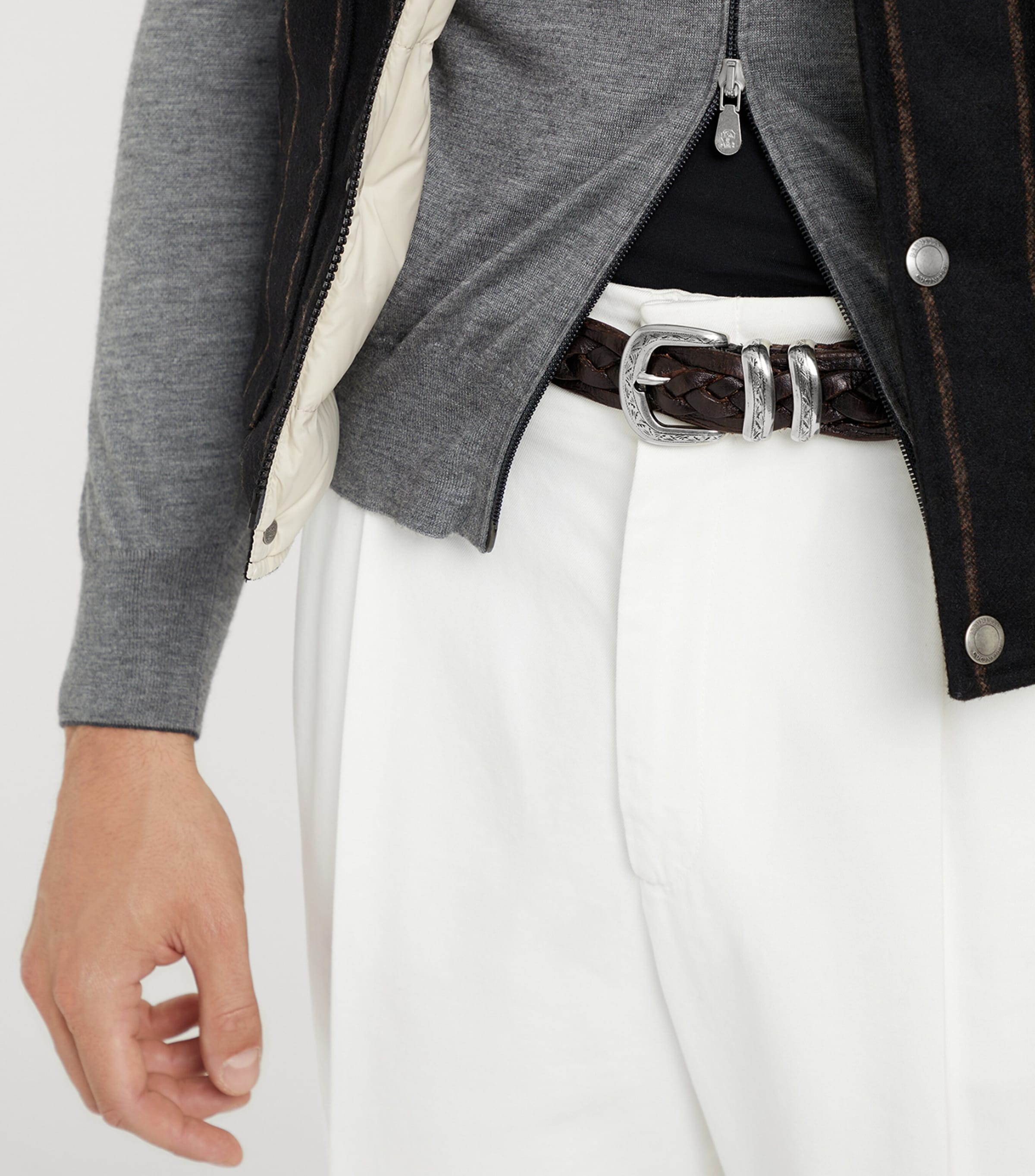 Brunello Cucinelli Leather Woven Belt