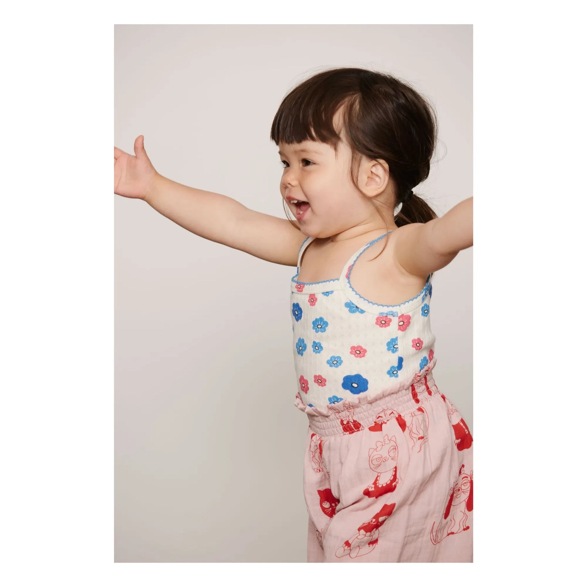 Mini Rodini - Organic Cotton Animal Pants | Pink