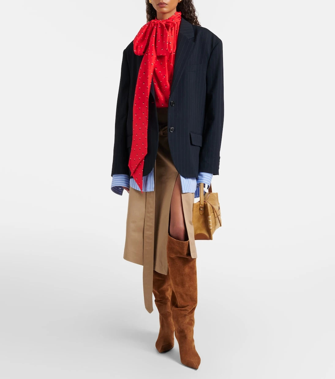 Amina Muaddi - Christine 80 suede knee-high boots