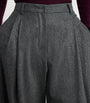 Max Mara Grey Stretch-Wool Flannel Trousers