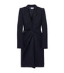 Blue Wool Twisted-Lapel Coat