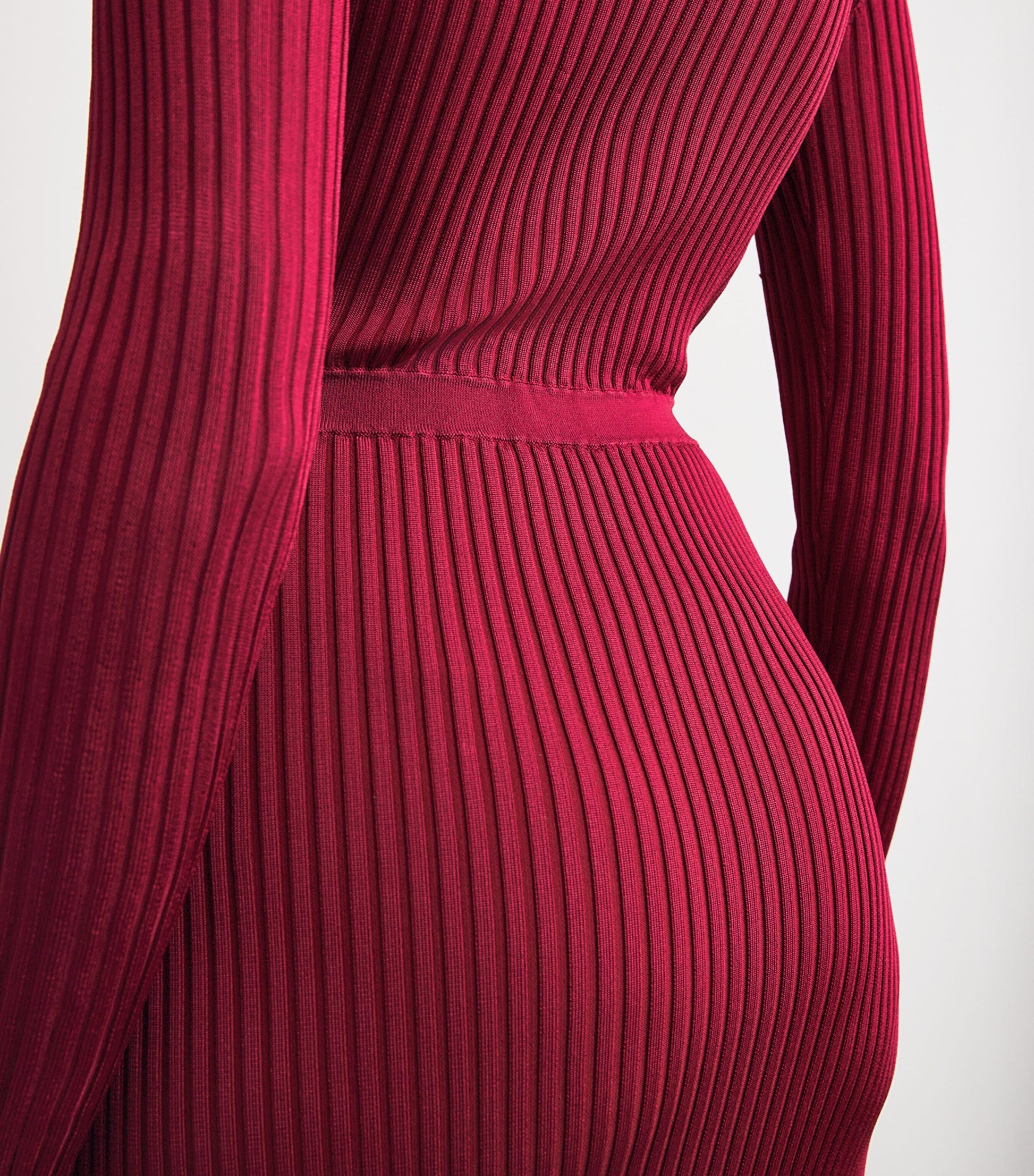 Self-Portrait Burgundy Button-Detail Midi Dress