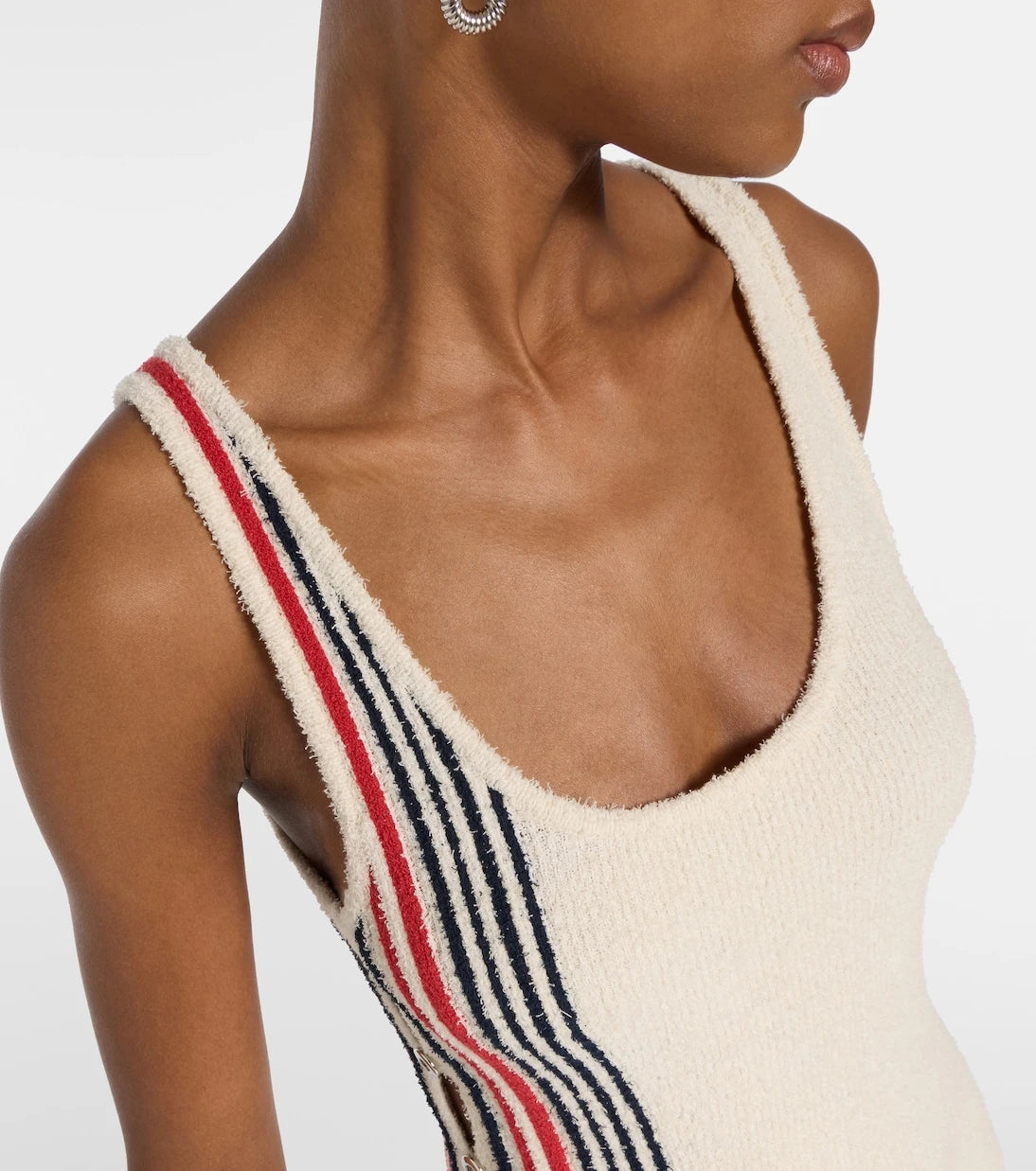 Rabanne - Striped cotton-blend terry midi dress