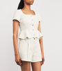 Maje White Tweed Peplum Top