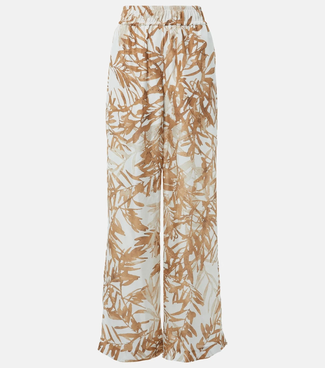 Brunello Cucinelli - Printed high-rise silk wide-leg pants