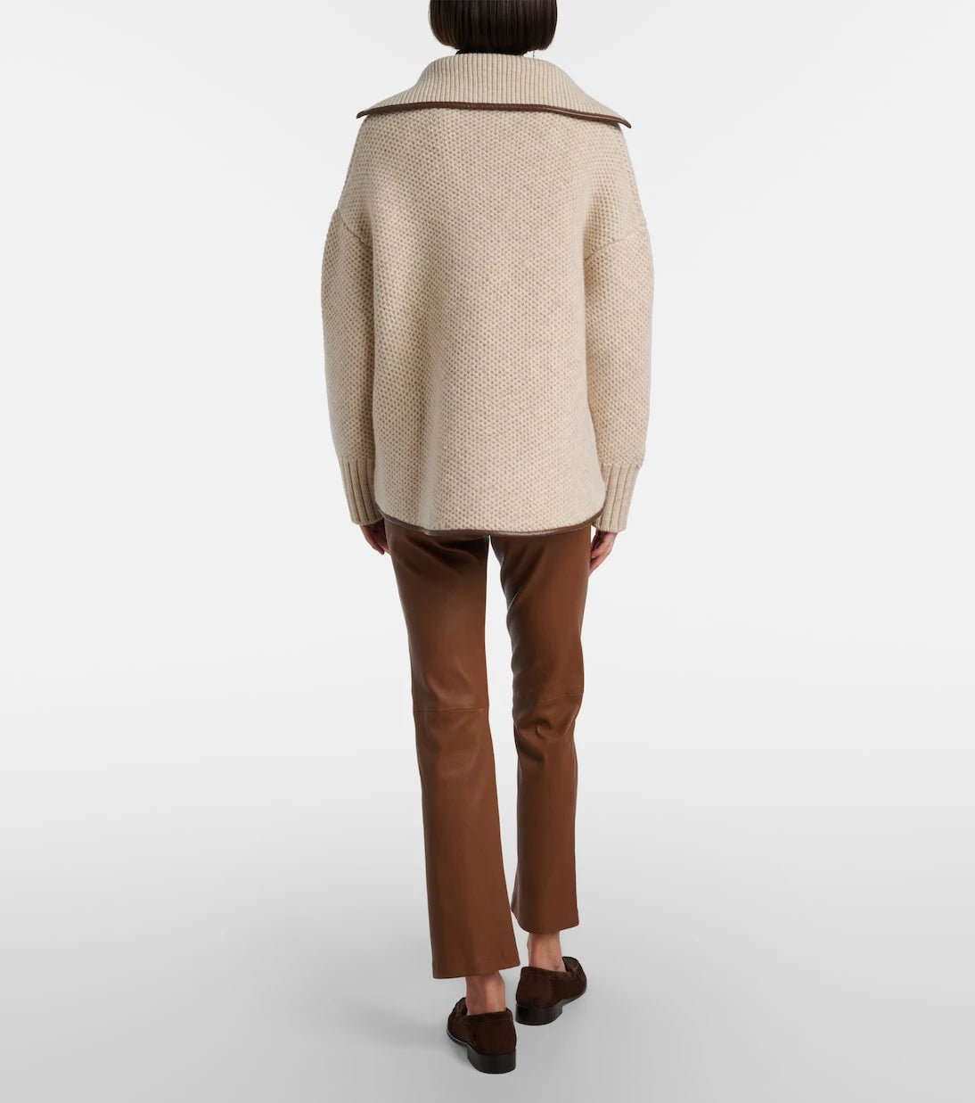 Joseph - Cropped leather bootcut pants
