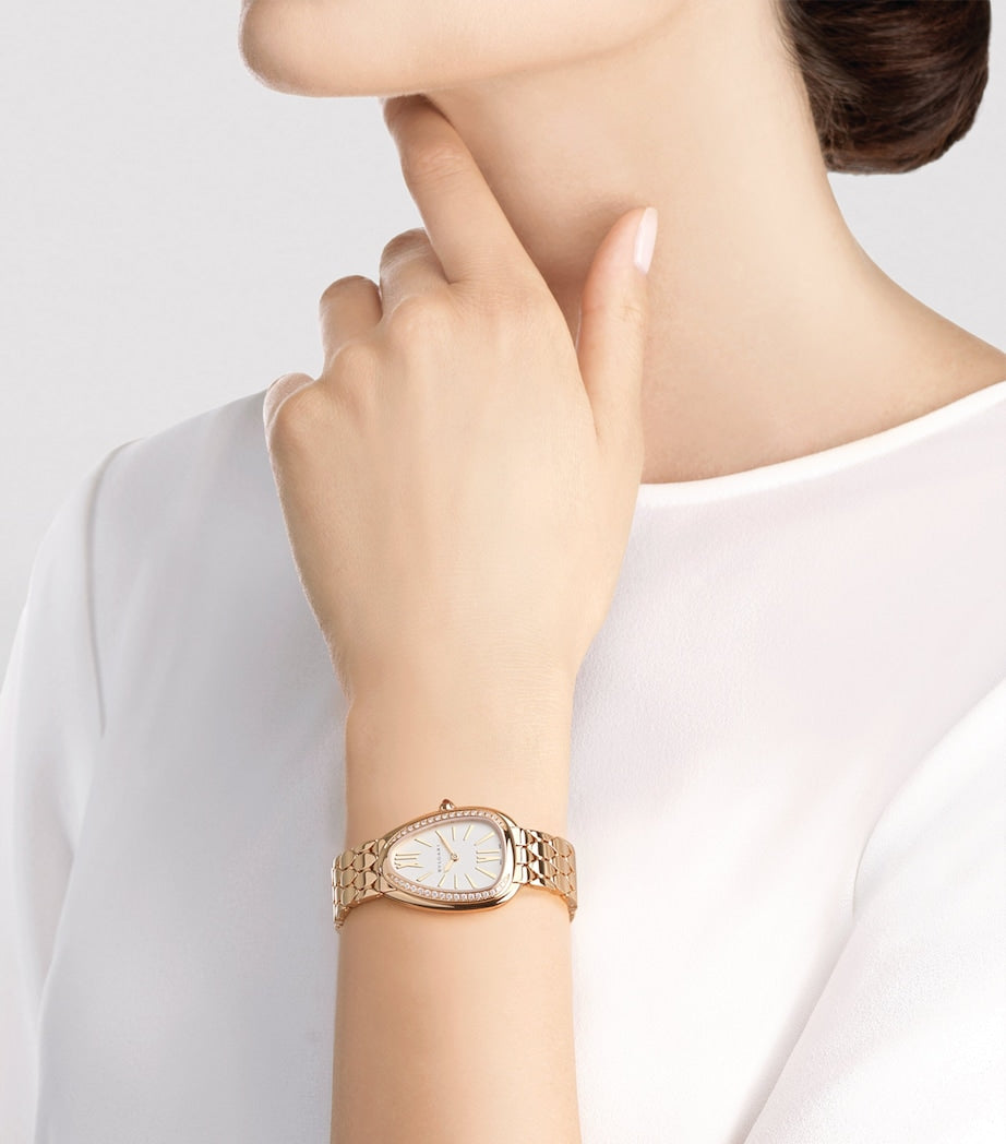 Rose Gold and Diamond Serpenti Seduttori Watch 33mm