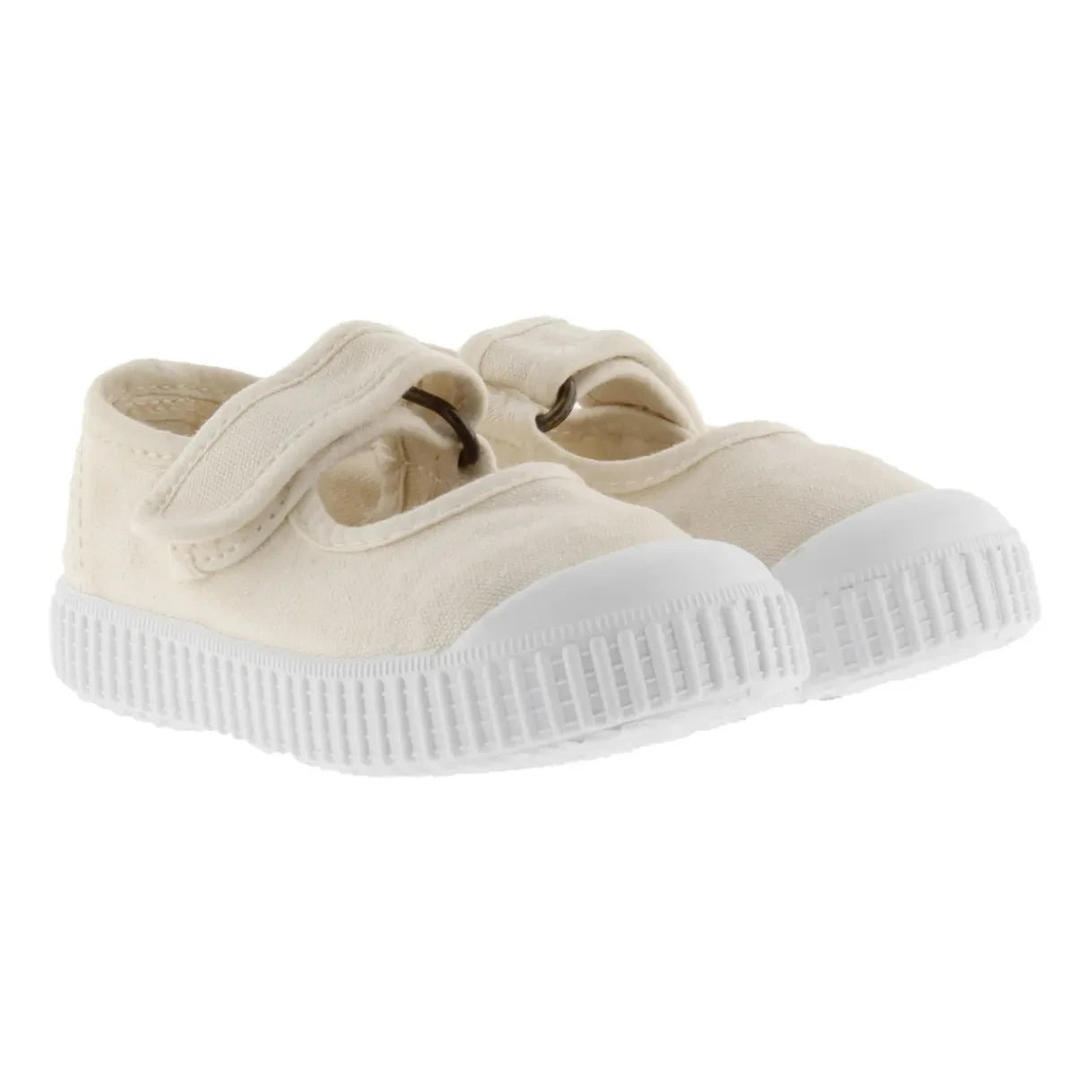 Victoria - Mercedes Tira Lona Velcro Sneakers | Cream