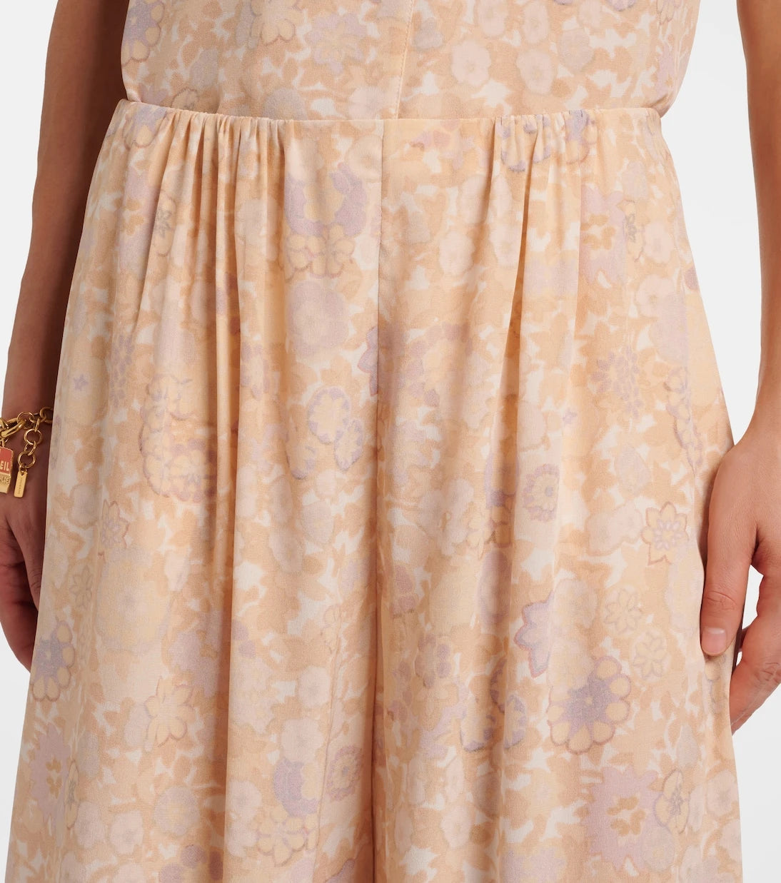 Chloé - Floral ruffled silk wide-leg pants