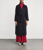 Weekend Max Mara Blue Wool-Alpaca-Blend Belted Coat