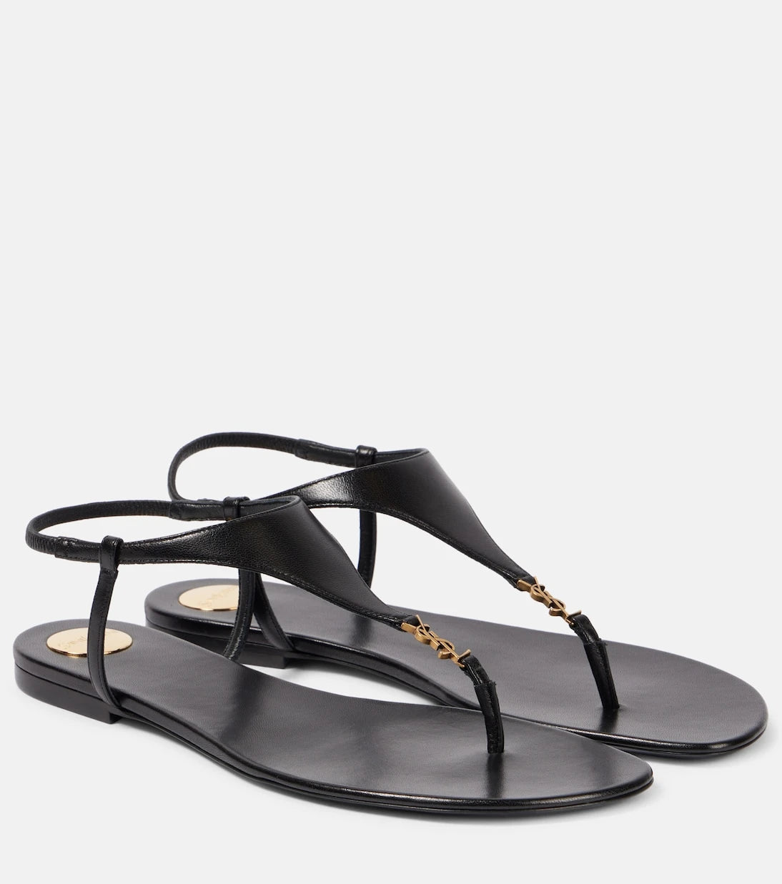 Saint Laurent - Cassandra leather thong sandals