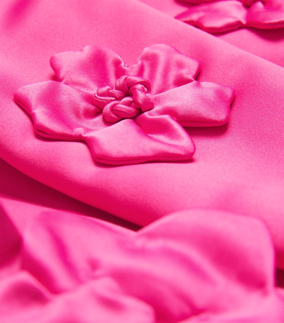 LEO LIN Pink Flower-Appliqué Aliza Mini Dress