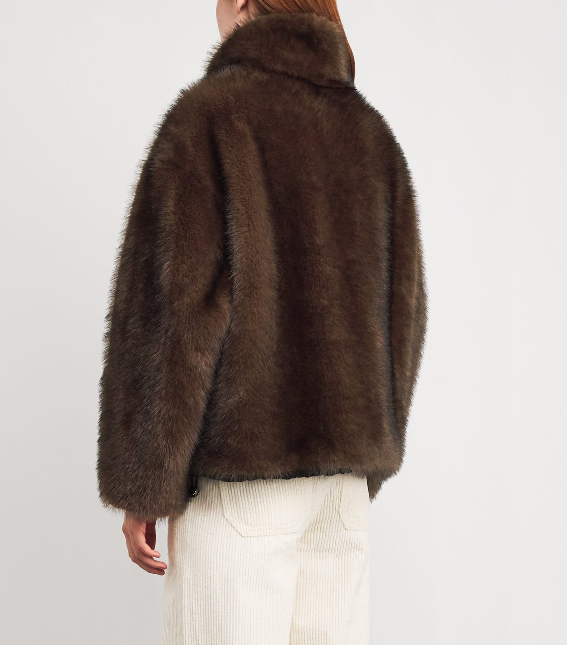 Brown Faux Fur Reversible Coat