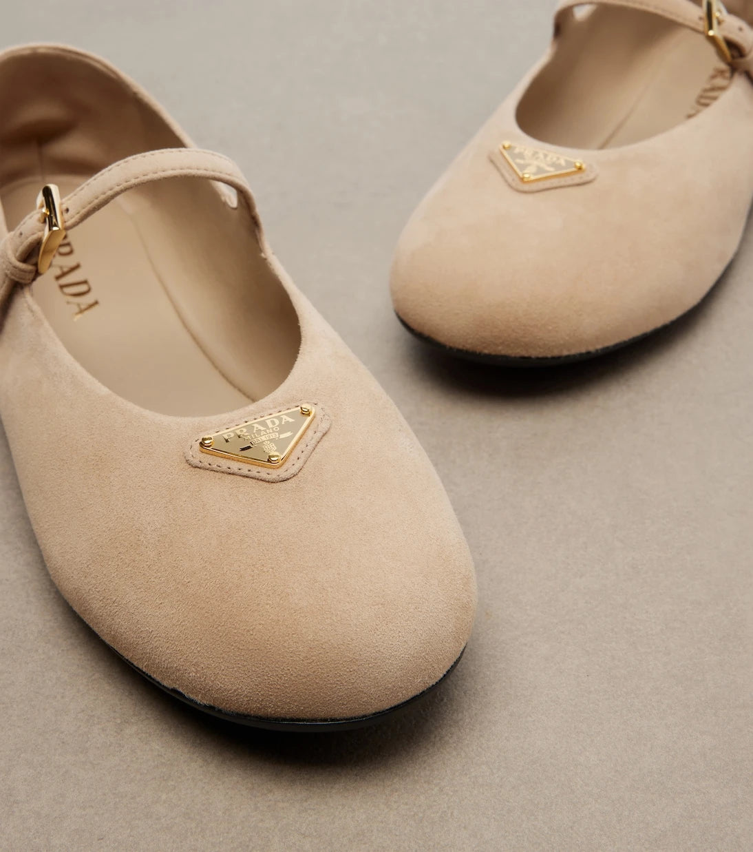 Prada - Suede Mary Jane flats
