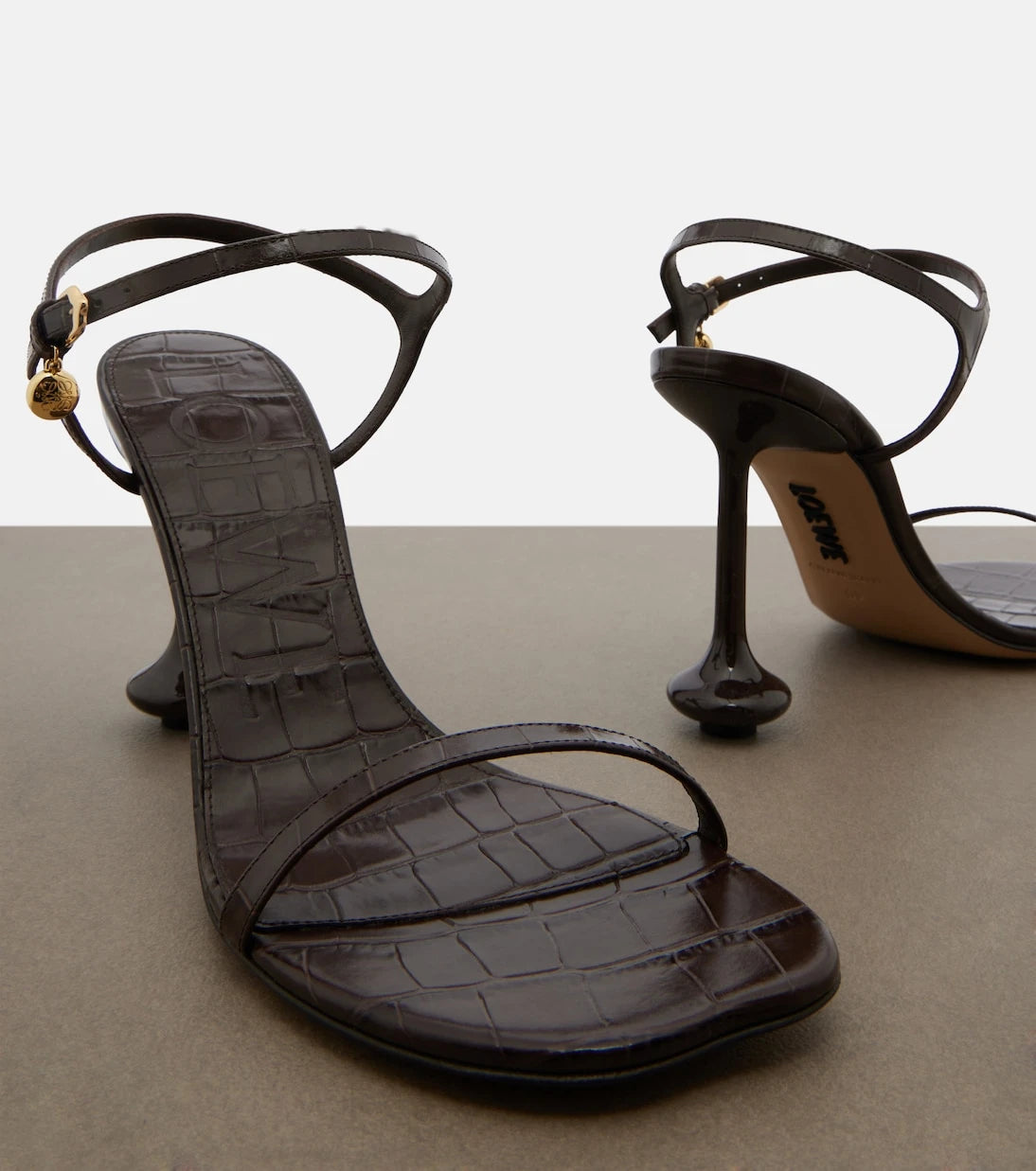 Loewe - Toy croc-effect leather sandals