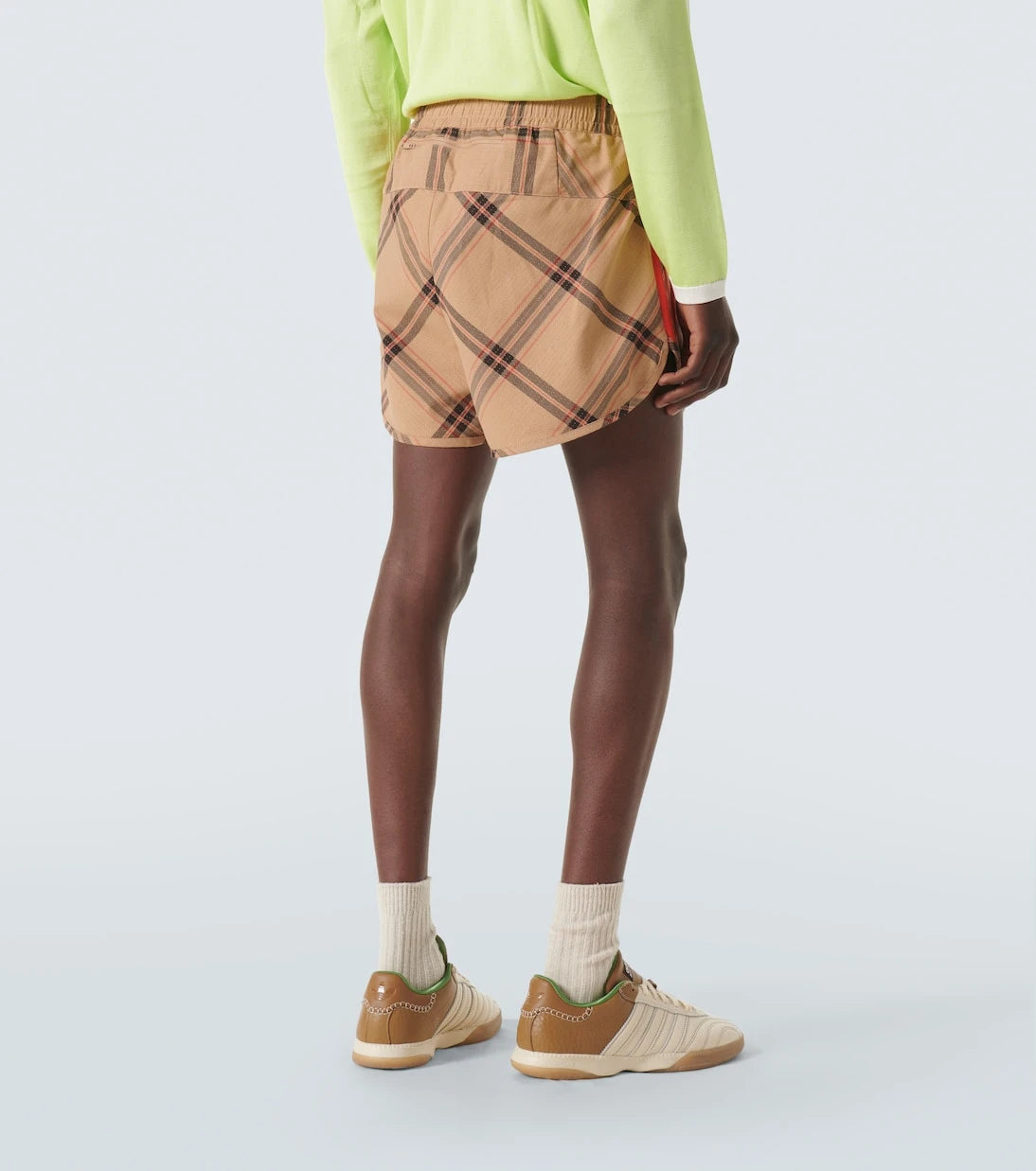 Adidas - x Wales Bonner checked cotton jacquard shorts