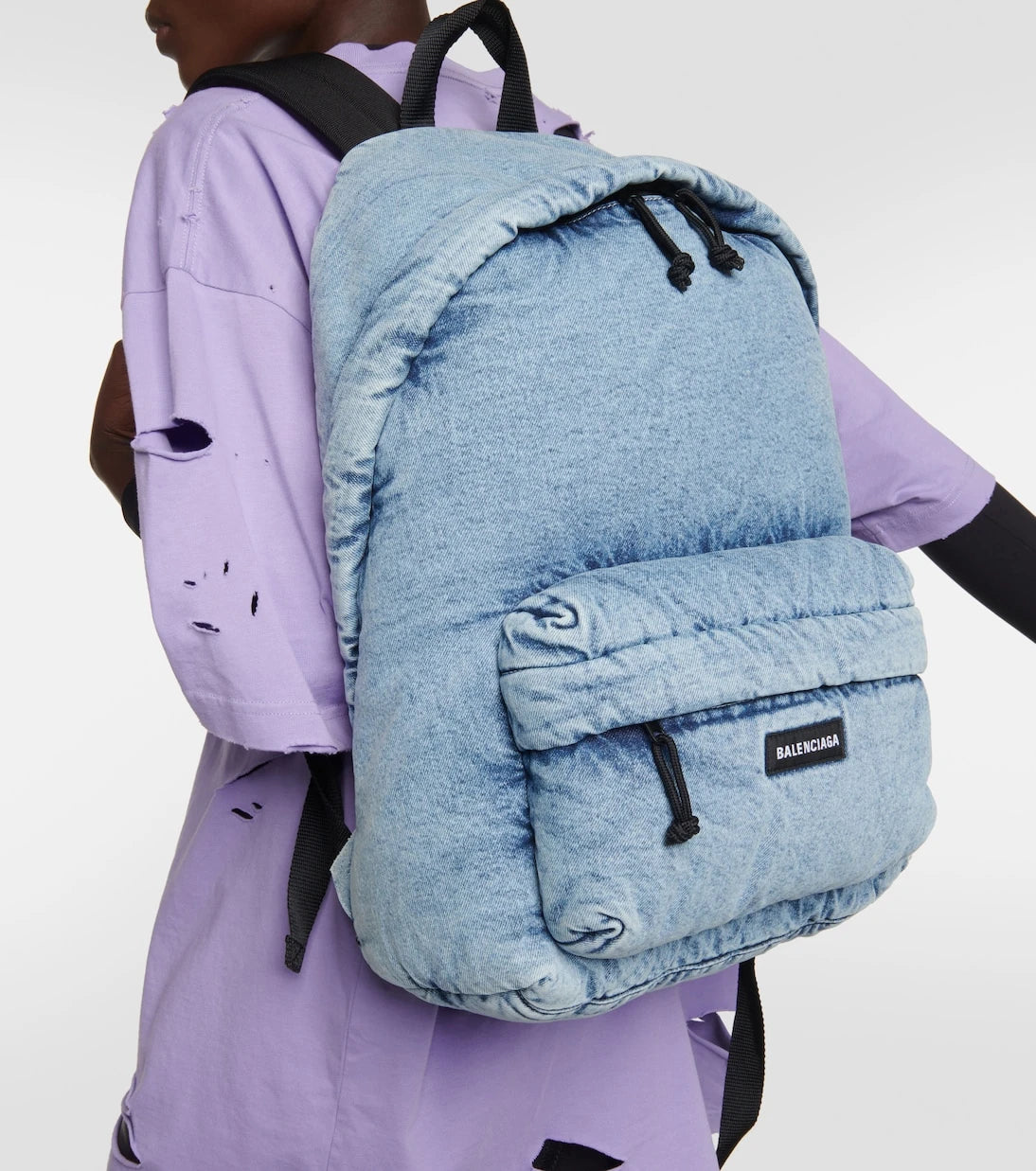 Balenciaga - Padded denim backpack