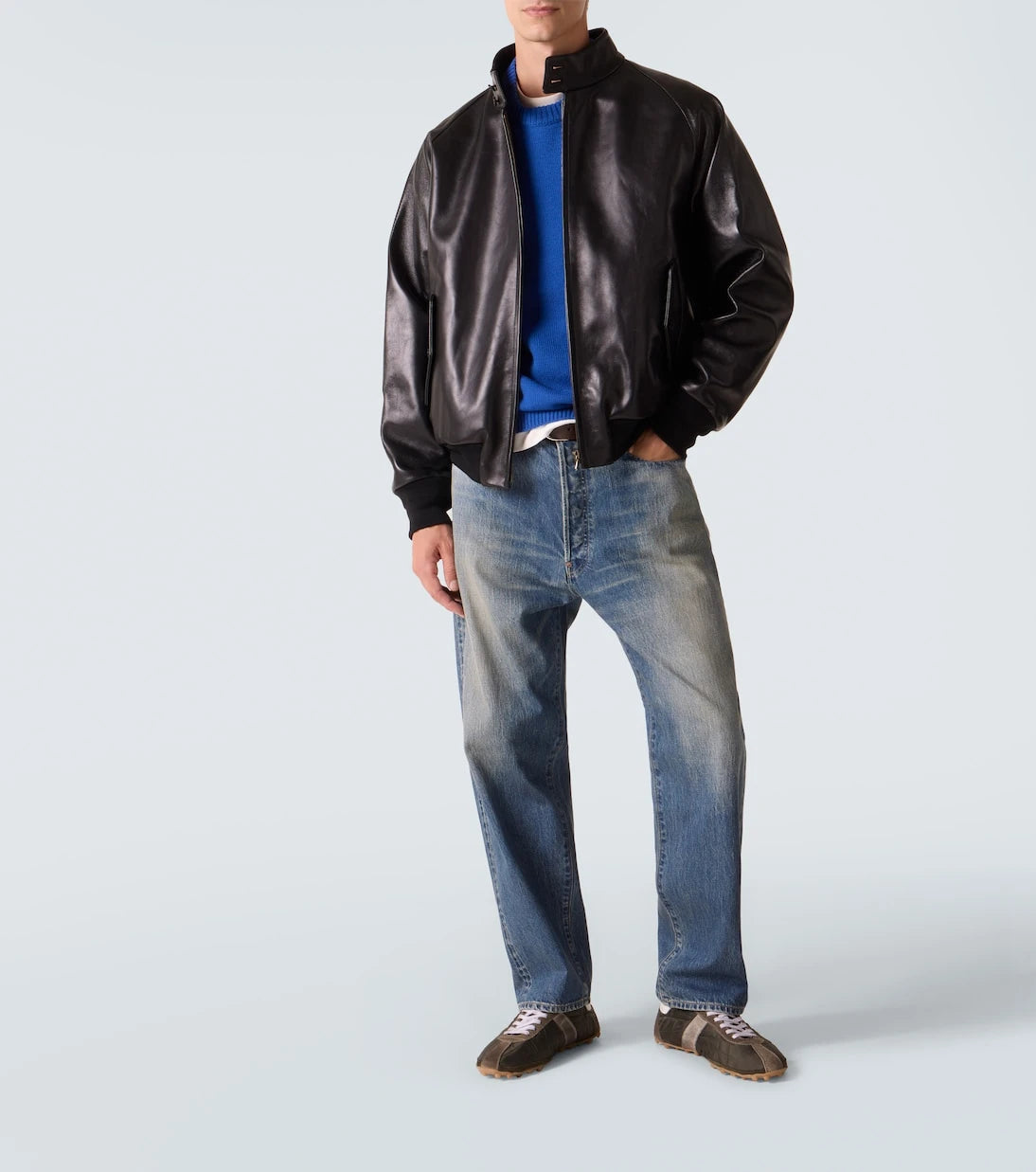 A.Presse - Leather bomber jacket