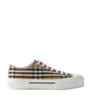 Burberry Beige Cotton Check Sneakers
