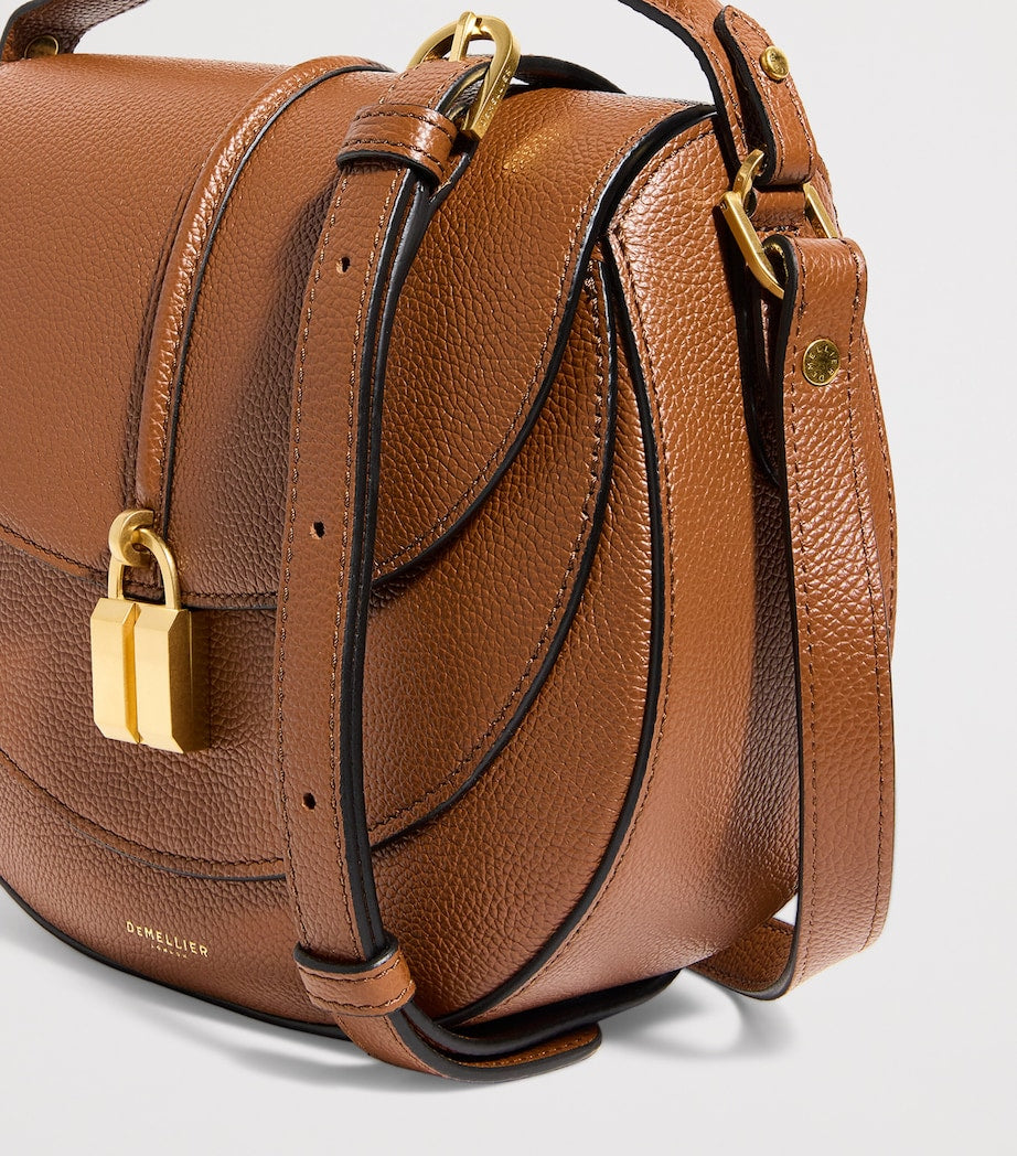 Demellier Brown Small Leather Siena Saddle Bag