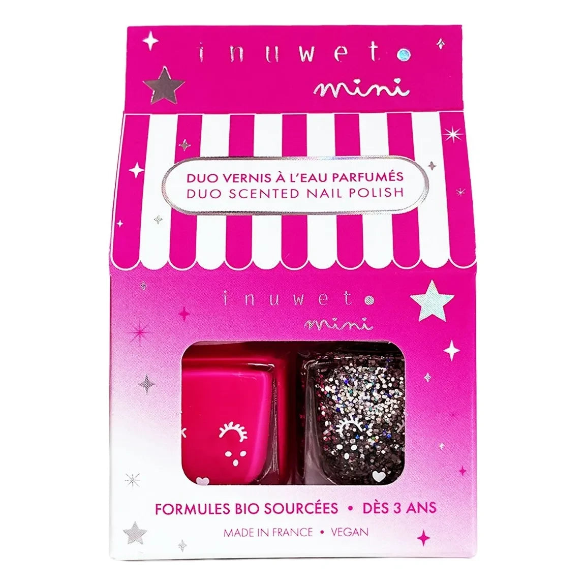 Inuwet - Bubble gum-Vanilla water-based varnish duo | Pink