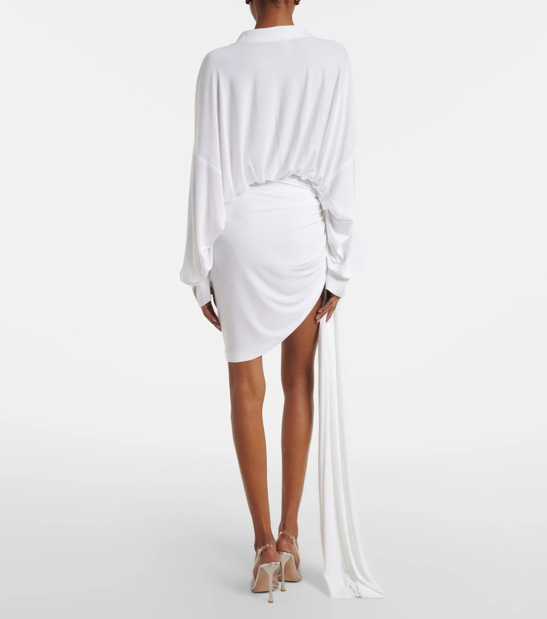 Norma Kamali - Asymmetric draped jersey minidress