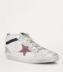 White Leather Mid Star Sneakers
