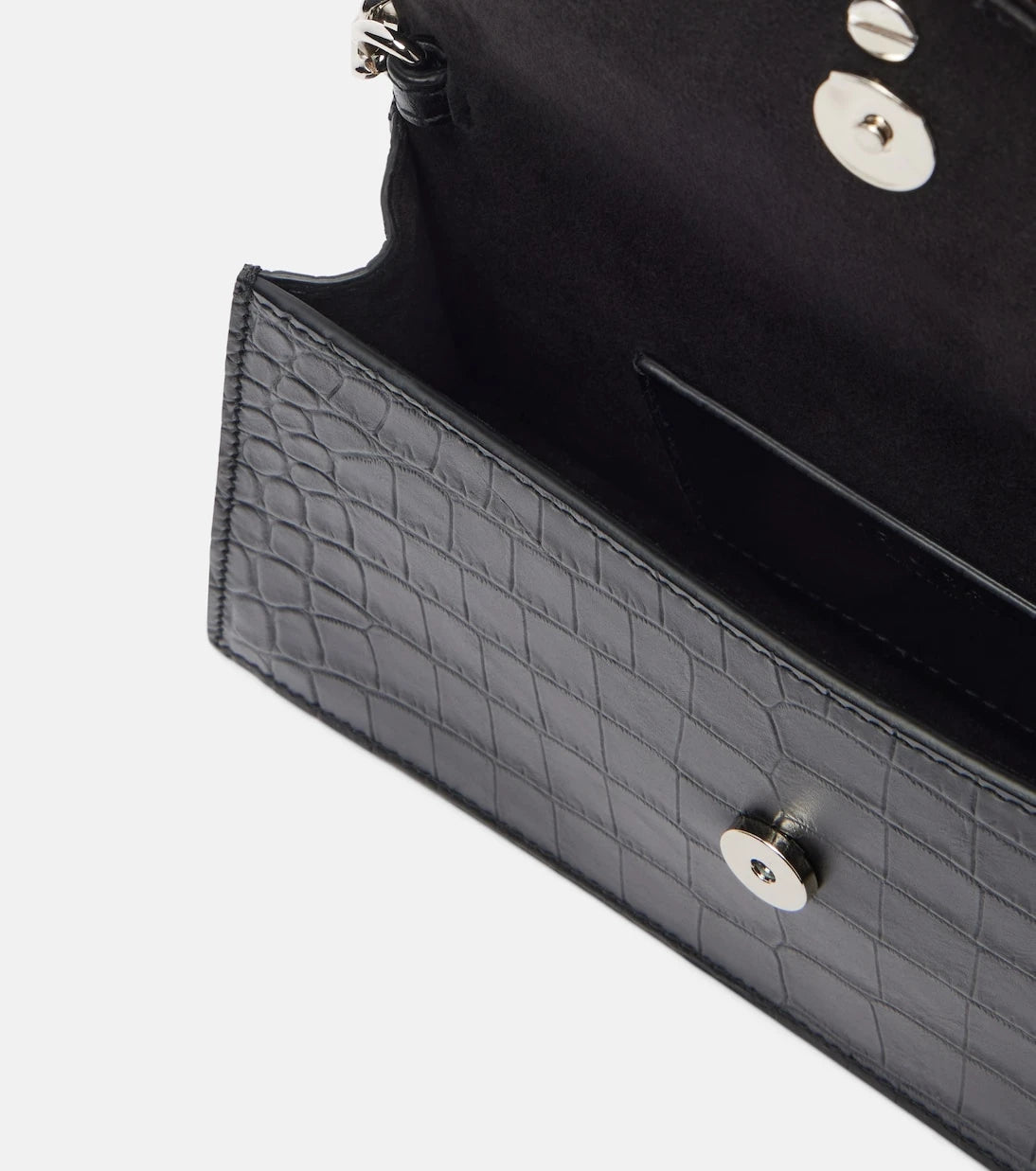 McQueen - Skull Mini croc-effect leather clutch