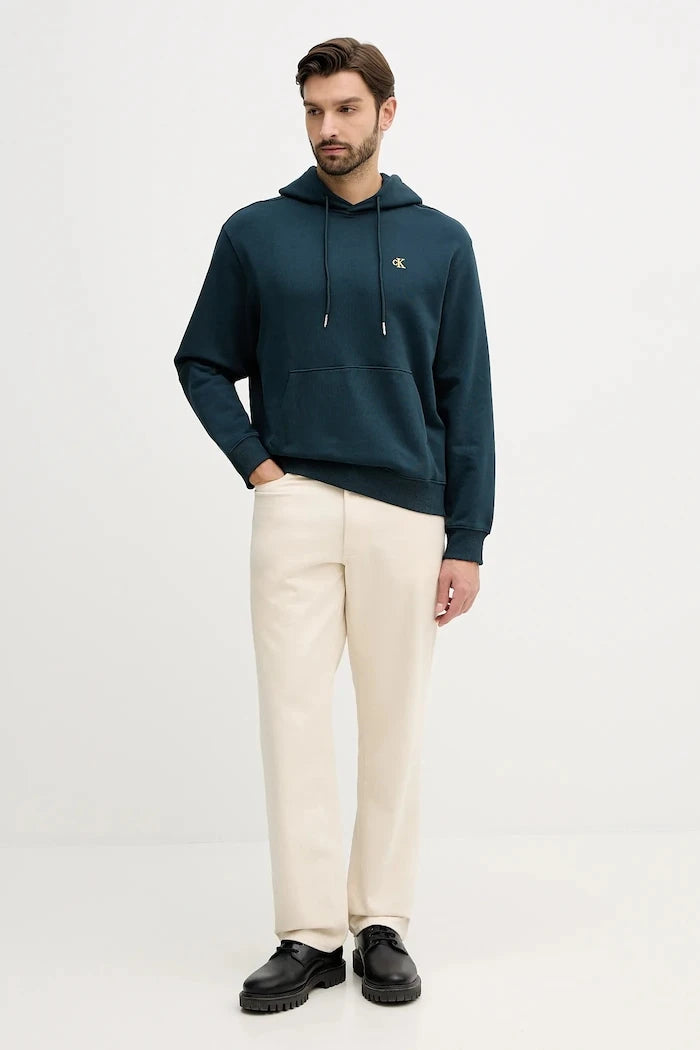 Calvin Klein Jeans erkek pamuklu kapüşonlu sweatshirt