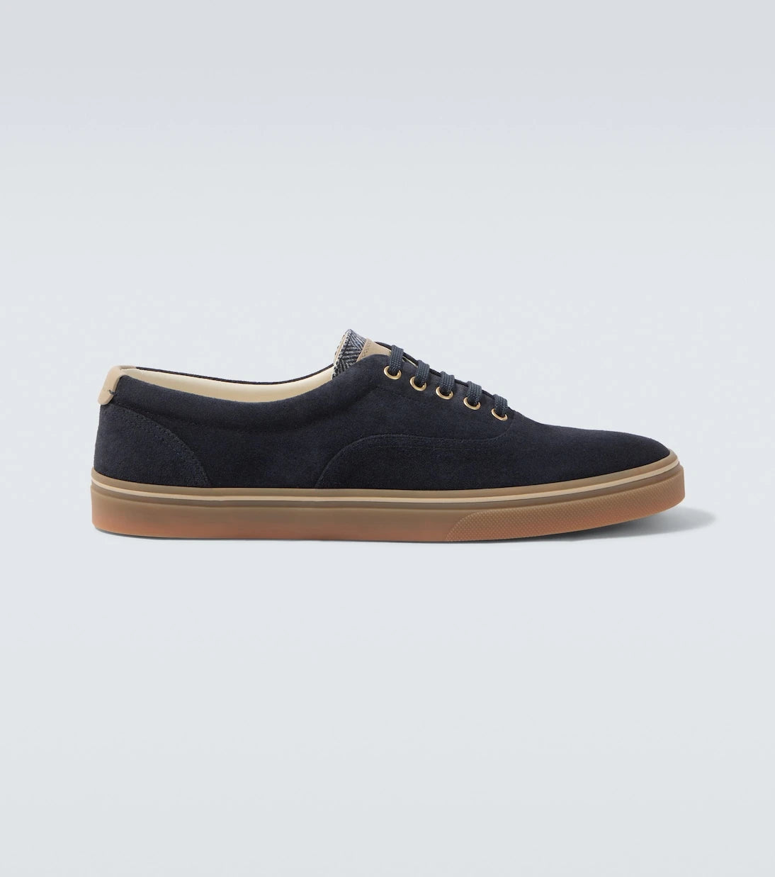 Brunello Cucinelli - Leather-trimmed suede sneakers