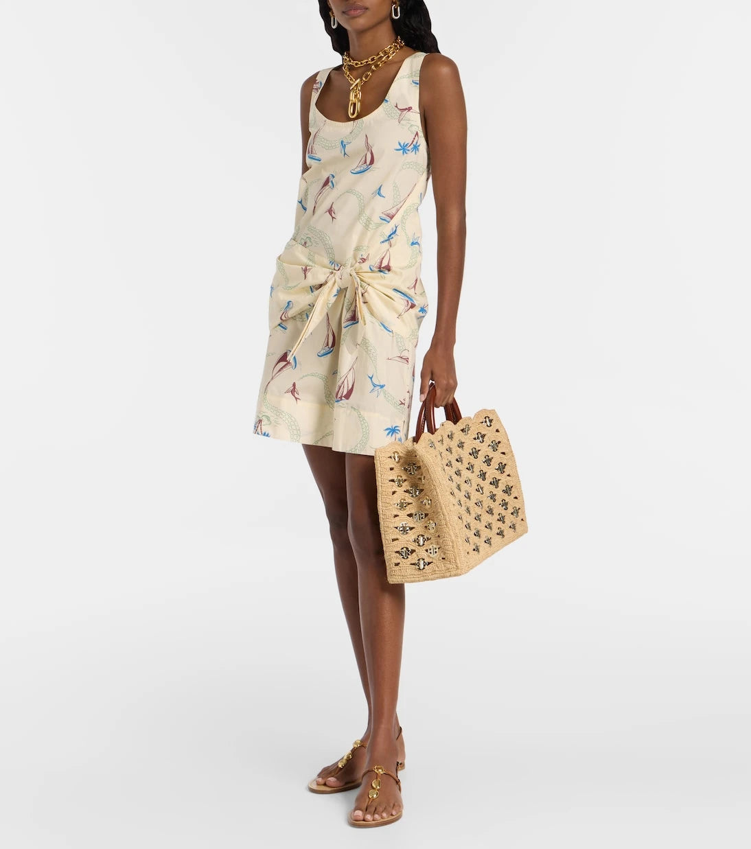 Rabanne - 1969 embellished raffia tote bag
