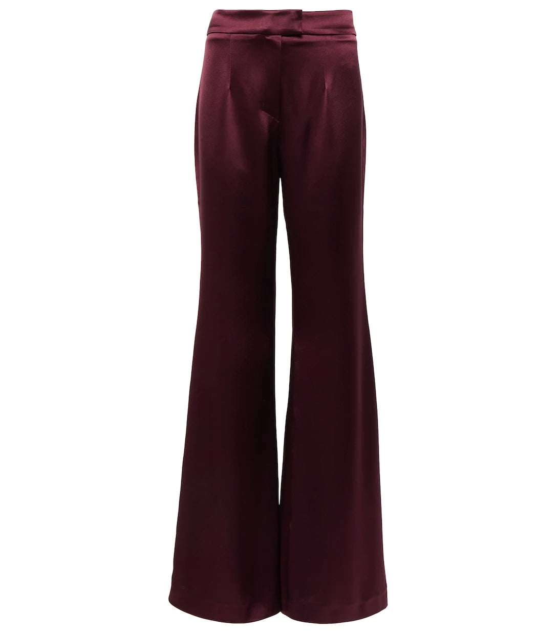 Galvan - High-rise satin flared pants