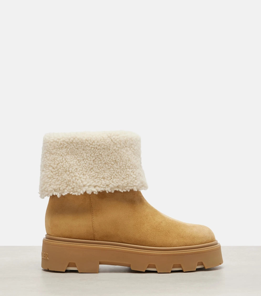 Moncler - Aurea shearling-lined suede ankle boots