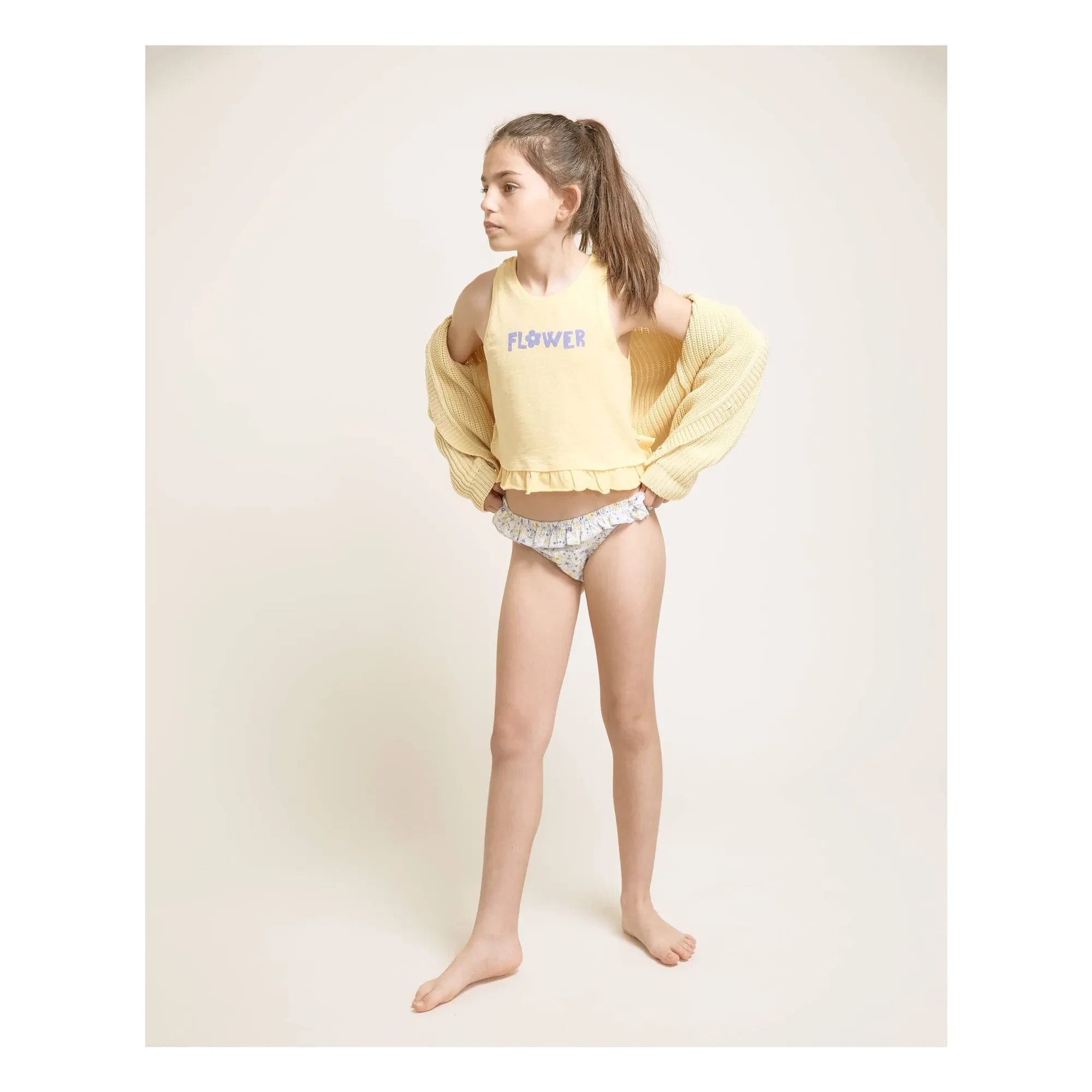 Búho - Flower Flounce Top Organic Cotton | Yellow
