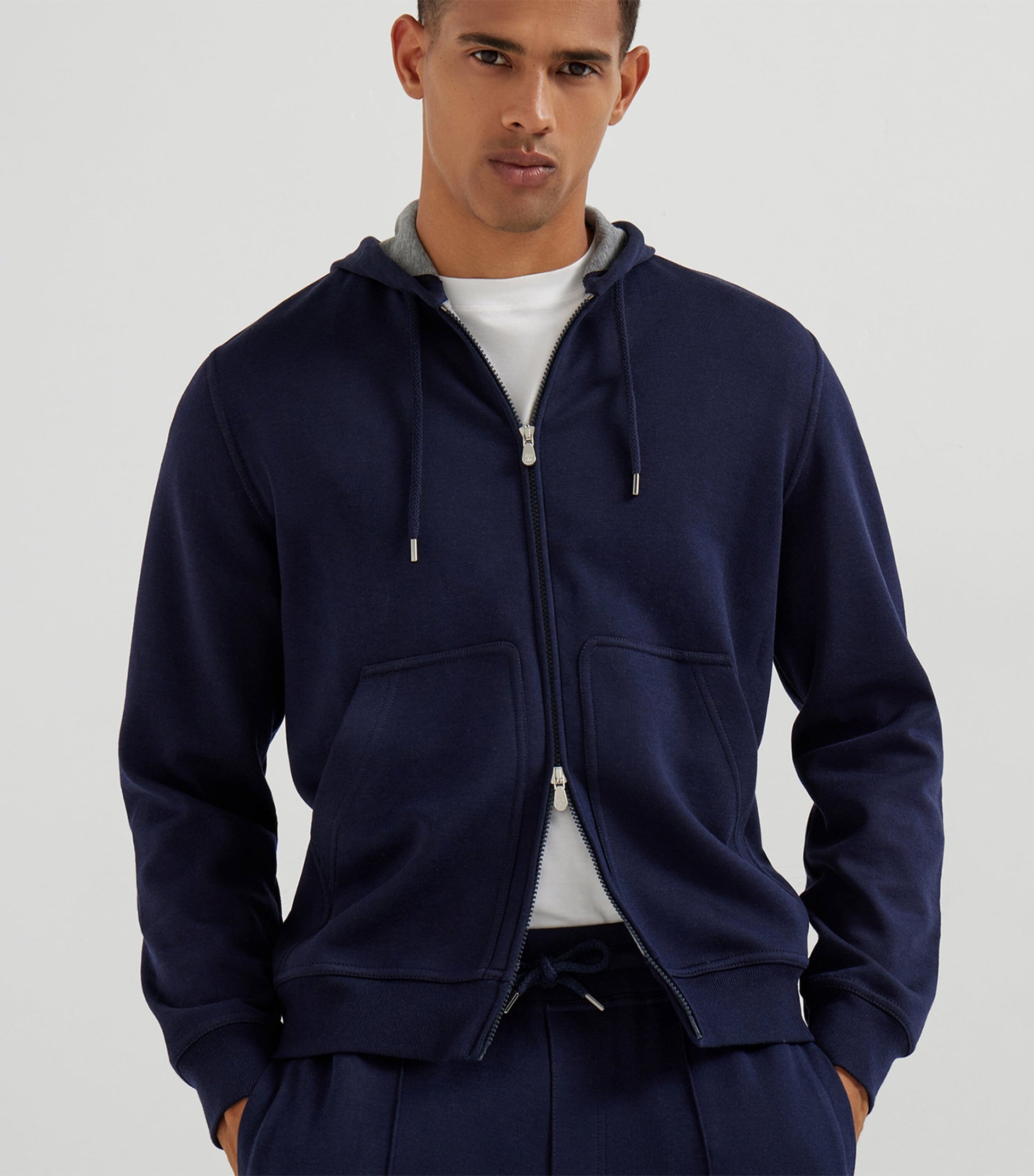 Terry Cotton-Cashmere-Silk Zip-Up Hoodie