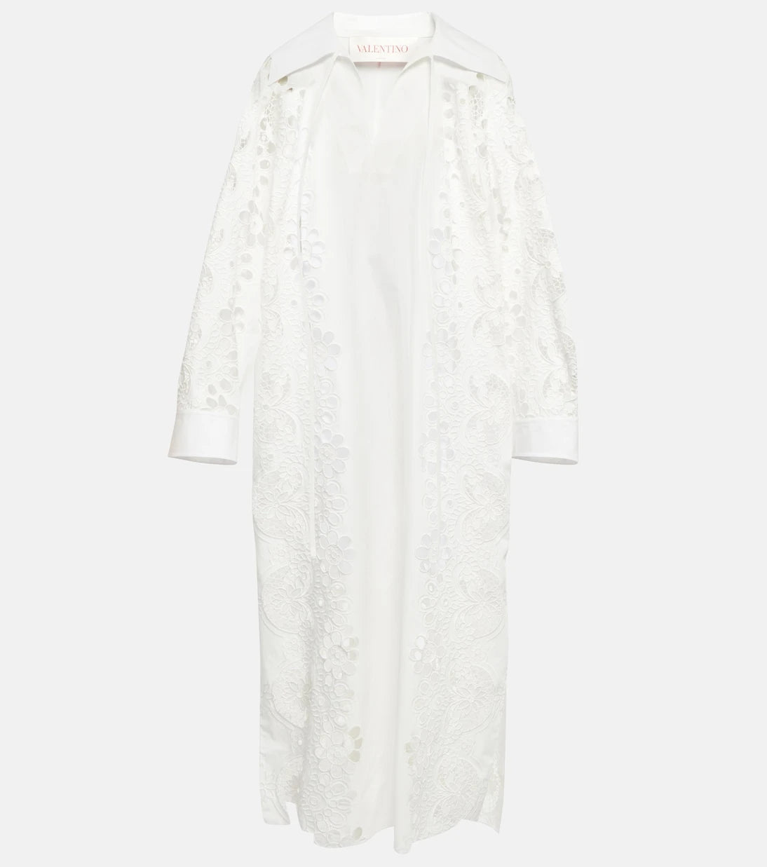 Valentino - Embroidered cotton midi dress