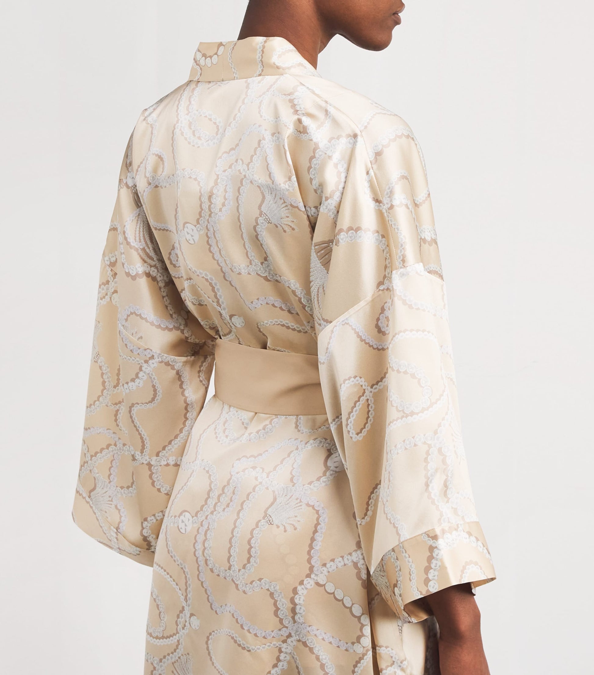 Silk Pearl Print Mimi Robe