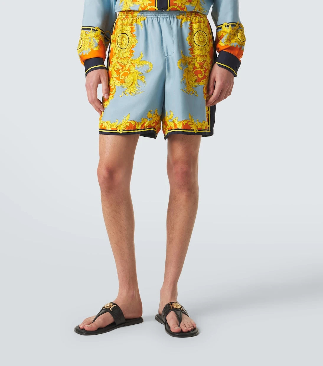 Versace - Printed silk shorts