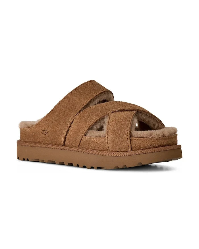 UGG W Greenport Cross Strap Slide Süet Terlik