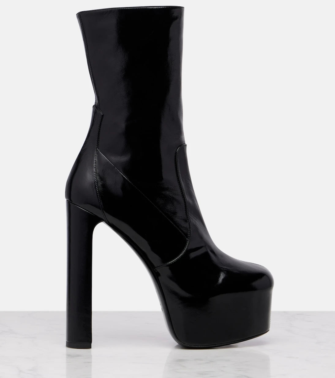 Saint Laurent - Billy 95 leather platform mid-calf boots
