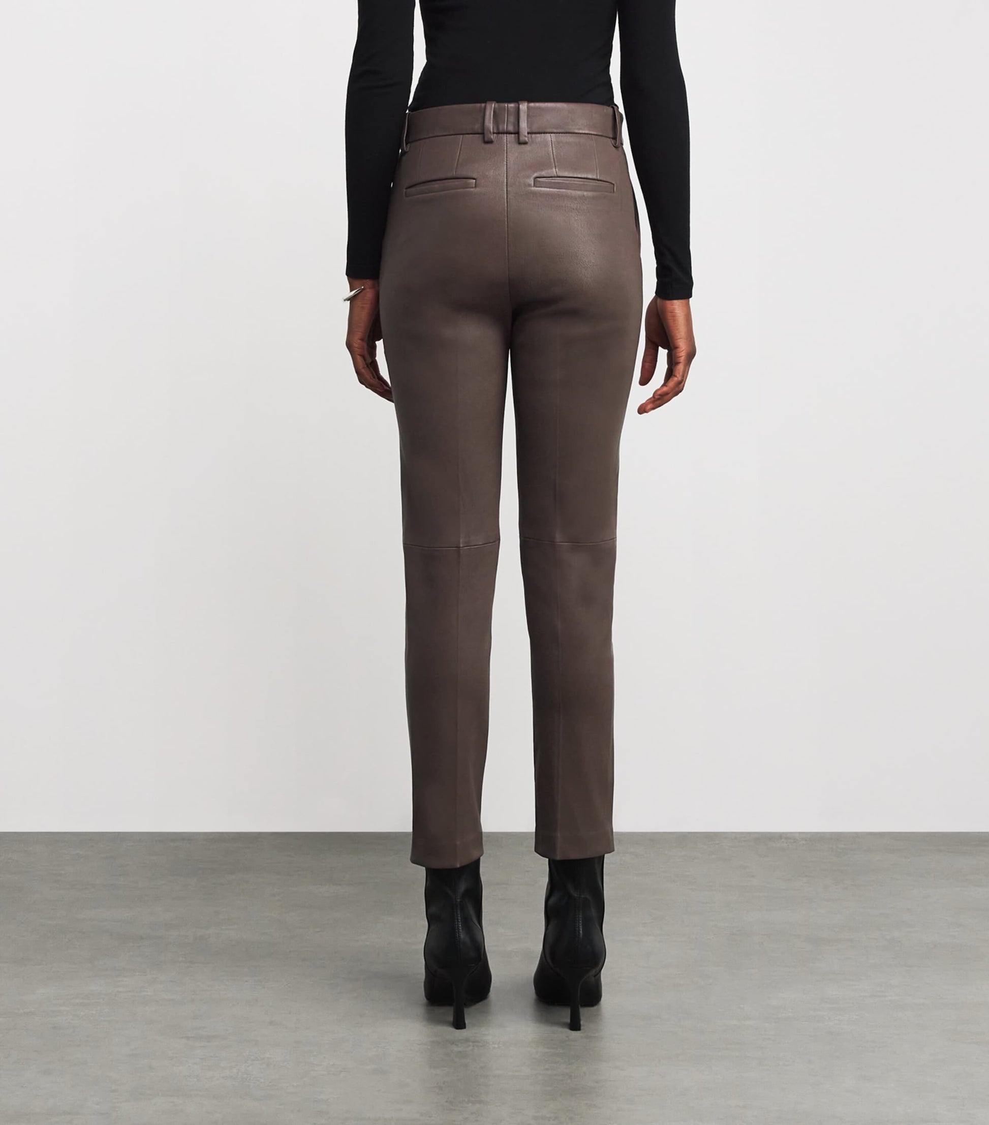 Joseph Brown Leather Coleman Trousers