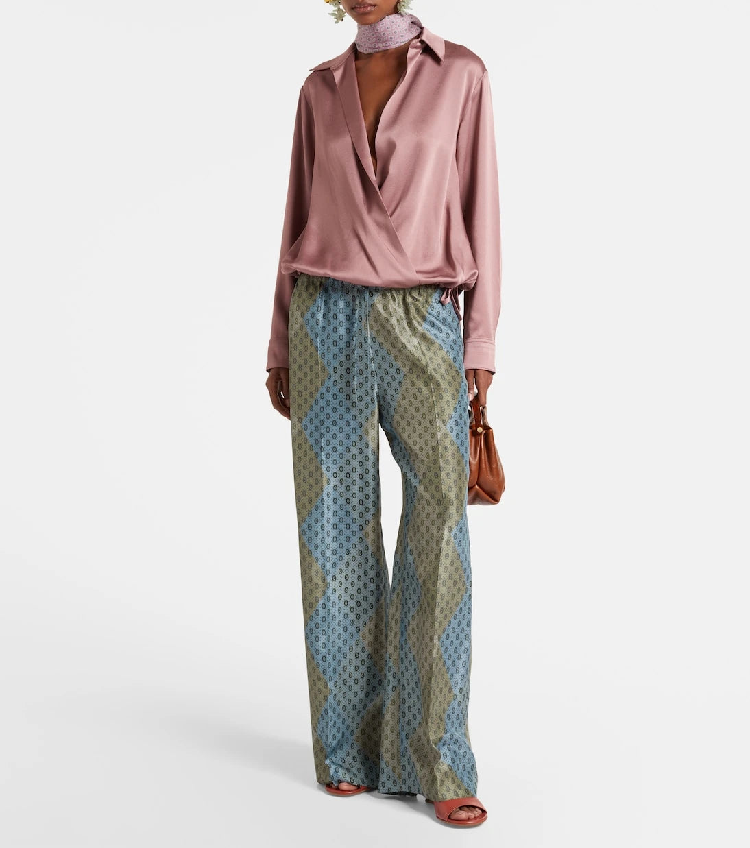 Dries Van Noten - Satin wrap top