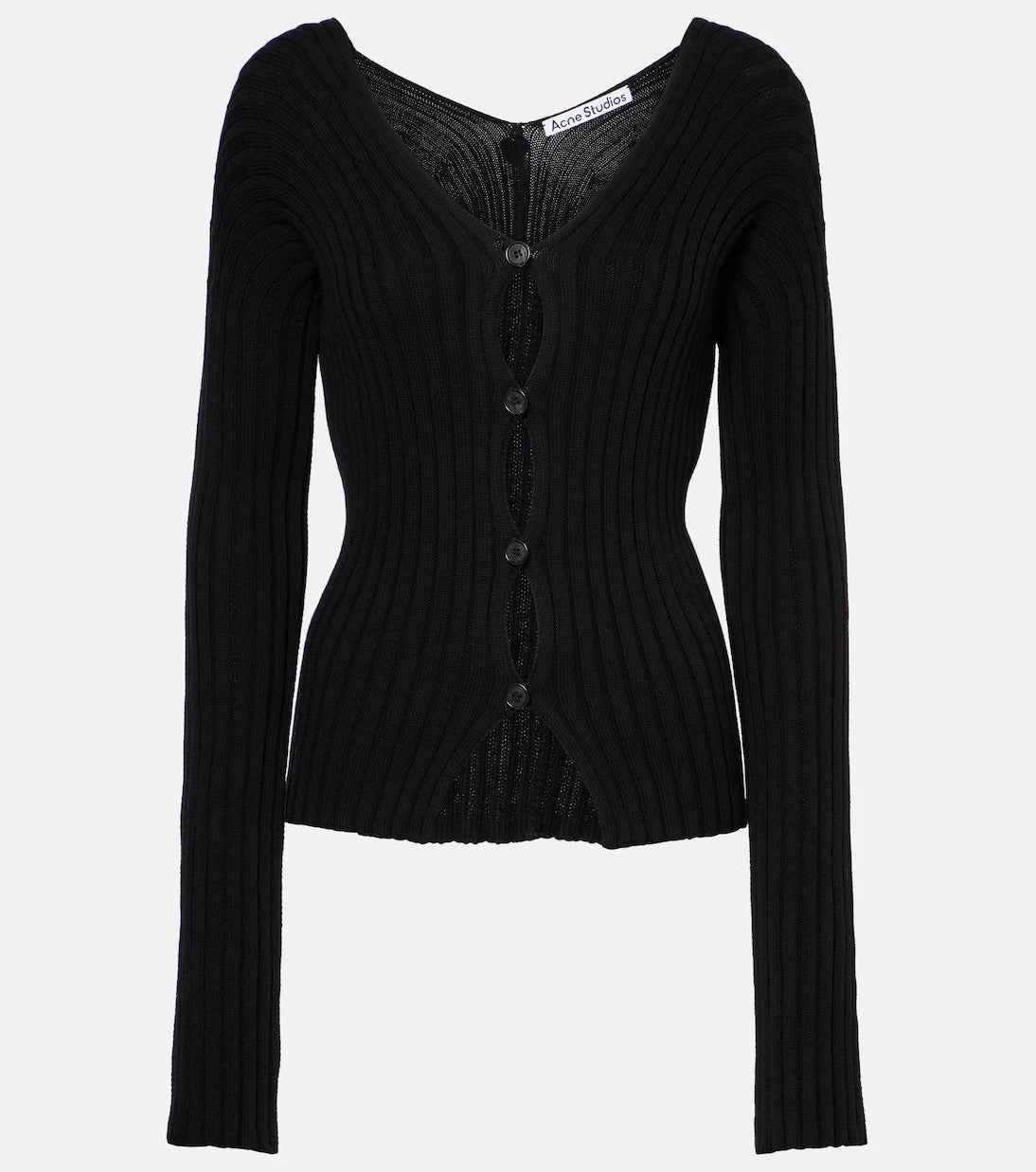 Acne Studios - Ribbed-knit cotton crêpe cardigan