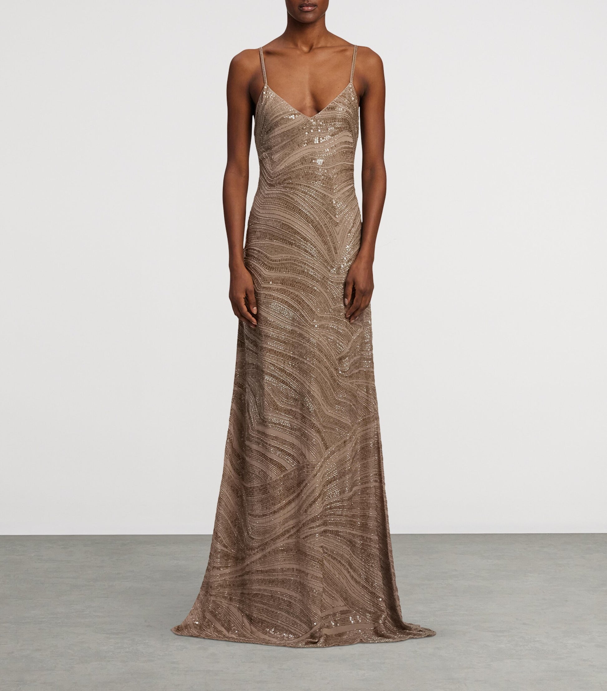 Mulberry Silk Sequin Gown