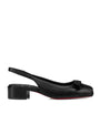 Christian Louboutin Black Mamaflirt Leather Slingbacks 30