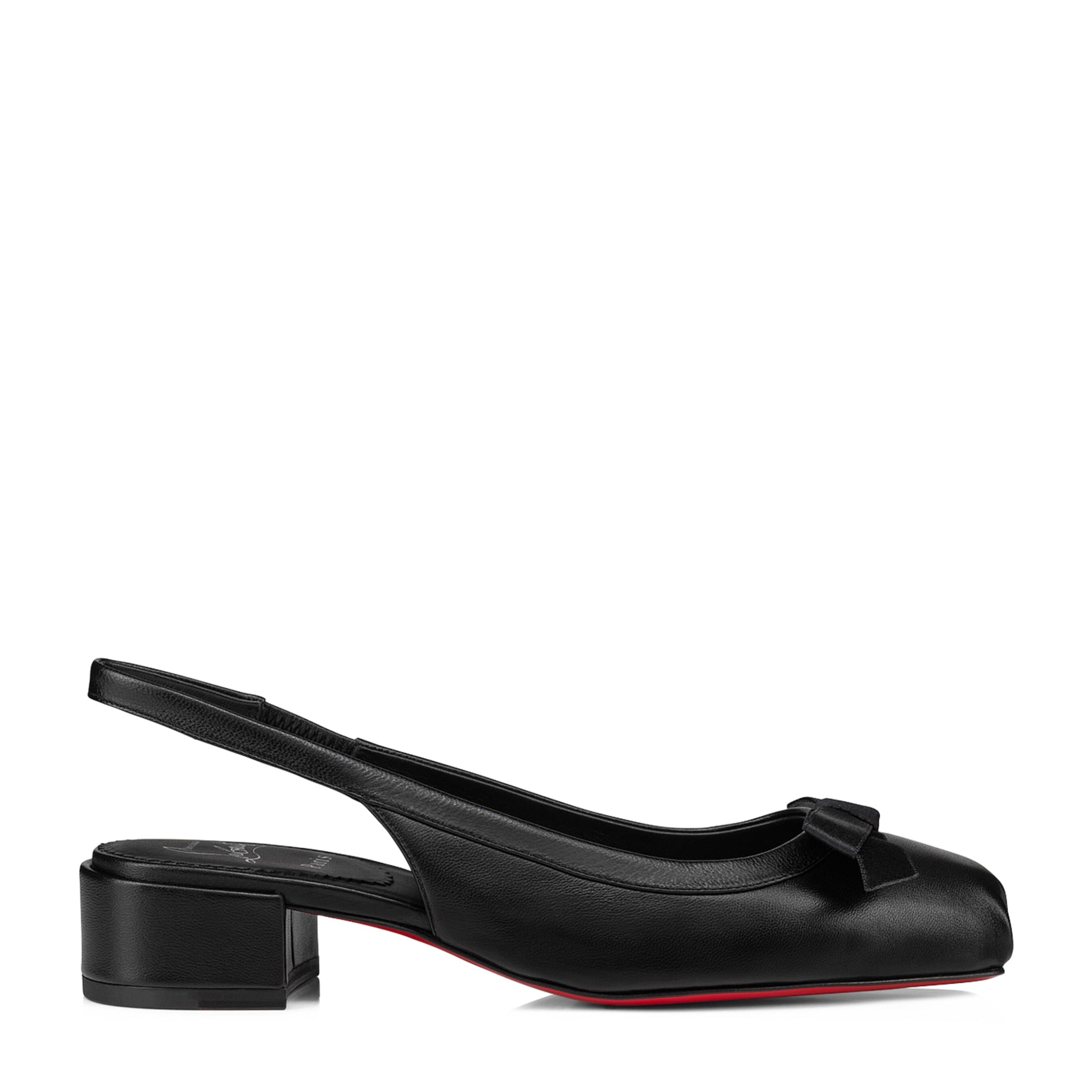 Christian Louboutin Black Mamaflirt Leather Slingbacks 30