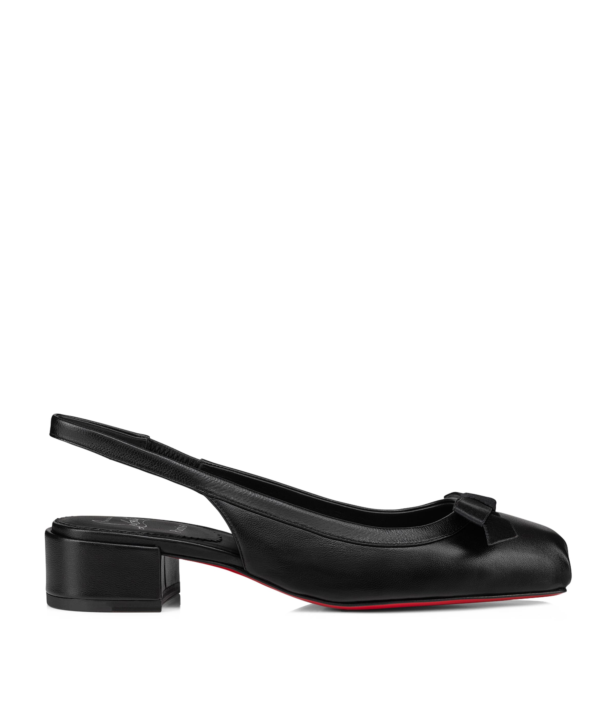Christian Louboutin Black Mamaflirt Leather Slingbacks 30