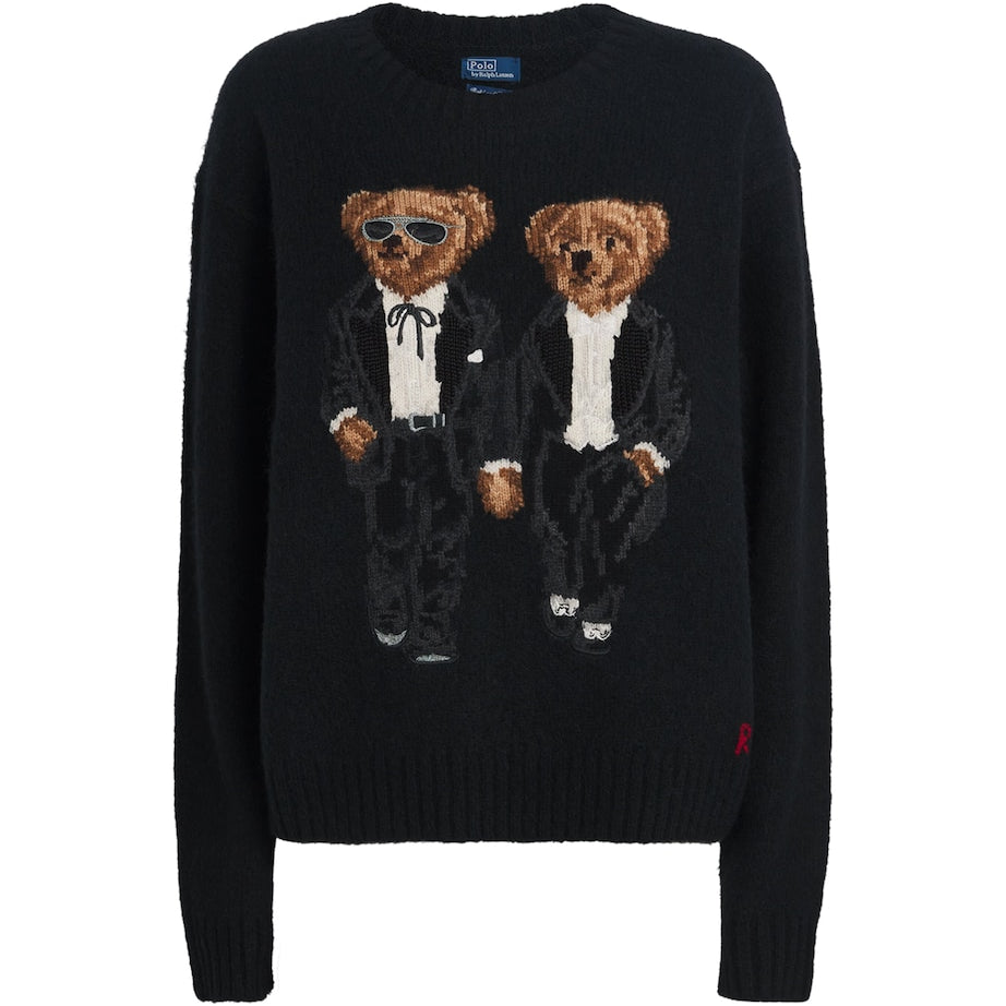Wool-Blend Ralph and Ricky Bear Sweater POLO BLACK MULTI